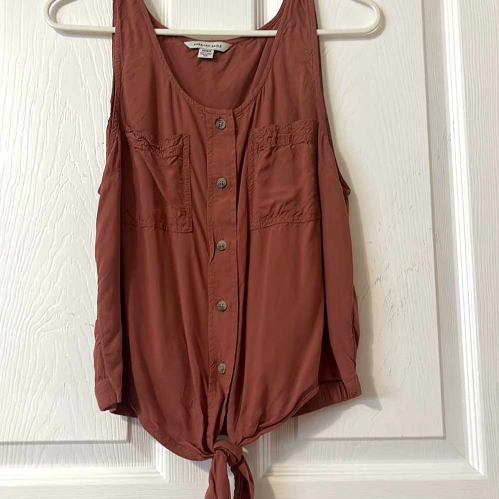 american eagle rustic orange size medium tank top